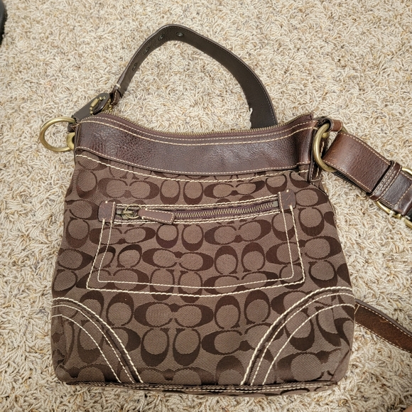 Coach Signature Canvas & Leather Hobo Crossbody - Picture 4 of 6